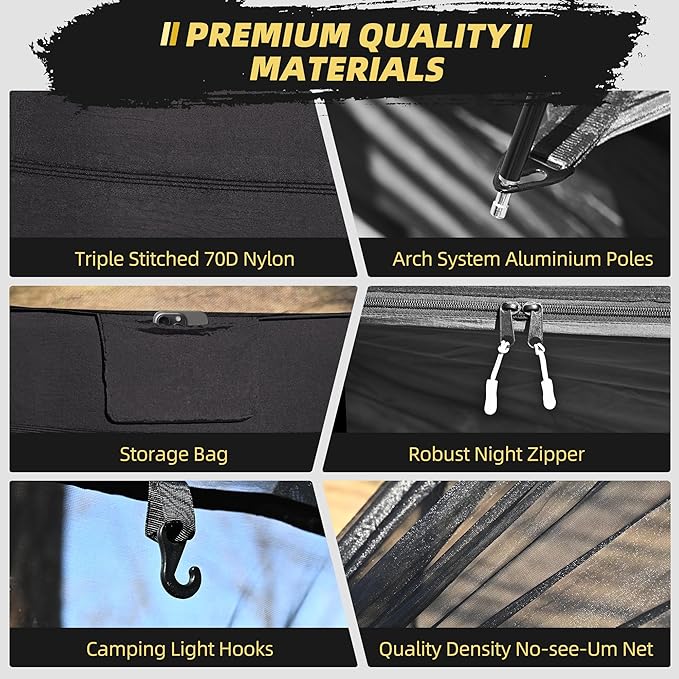 Lulladle Camping Hammock - (Double/Single) Hammock Portable with Tree Straps and with Mosquito NetNylon Hanging Hammock Easy Setup and Pack for Outdoor Hiking and Backyard