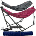 Tranquillo Combo x2 Hammocks with Stand for Outside &amp Tree Straps Heavy Duty Hammock with Stand 600lbs for Indoor Outdoor Patio Backyard x2 Hammocks for 2 Person (Combo - Red Medium)