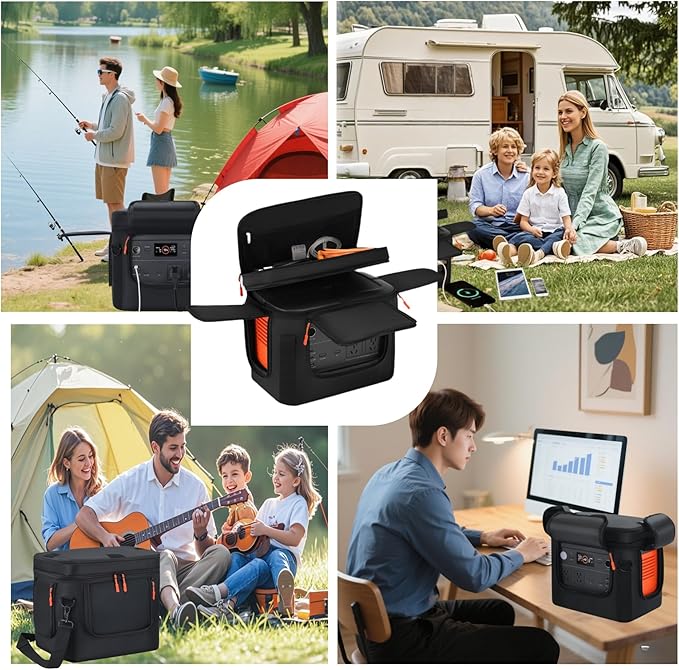 For Jackery Explorer 1000 V2 Carrying Case - Portable Power Station Bag with Quick Access Window Soft Padded Travel Case Generator Cover (13.78×10.23×10.8in)