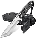 Dragon Creek Fixed Blade Knife - Outdoor Survival Knife for Camping Hiking Gift Men Silver
