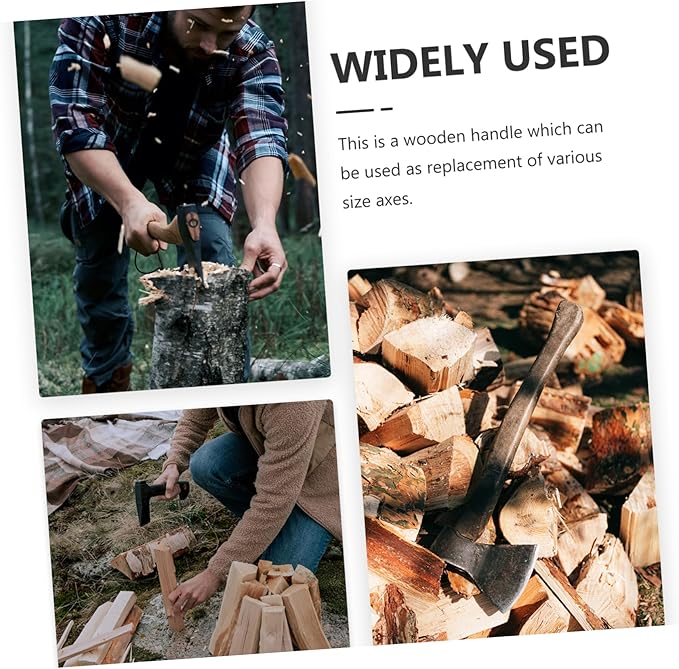 Wooden Axe Handle Replacement for Outdoor Camping 36-Inch Sturdy Wooden Grip Anti-Slip Design for Hatchets and Axes