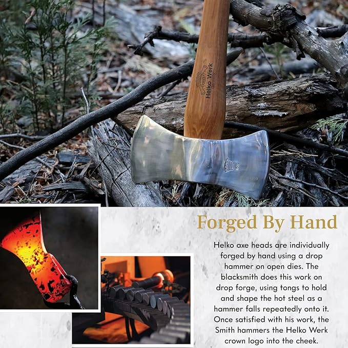1844 Helko Werk Germany Classic Odyssey Double Bit Axe - Made in Germany Double Bit Axe and Felling Axe for Cutting Large Timber Felling Trees - Head 3.5 lbs Handle 30 in. (Odyssey) #10600