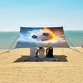 ALAZA Fire Water Football Beach Tent Sun Shelter Portable Canopy Sunshade for Outdoor Camping Picnics Backyard Fun 10x9 ft