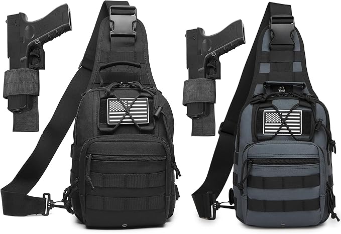 ATBP Small Tactical Sling Bag for Men with Holster Military EDC Shoulder Bag CCW Crossbody Bag 7 Liters