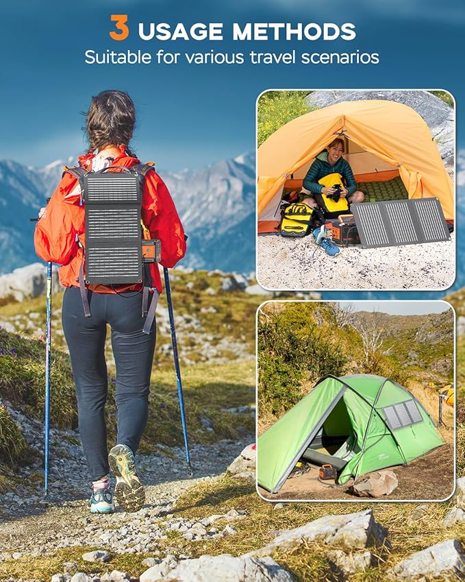 MARBERO 150W Peak Solar Generator with 30W Solar Panel 111Wh Camping Portable Power Station 110V Power Bank with AC Outlet(2*USB A 2*USB C 2*AC) for Outdoor Travel Home Blackout Emergency Hurricane