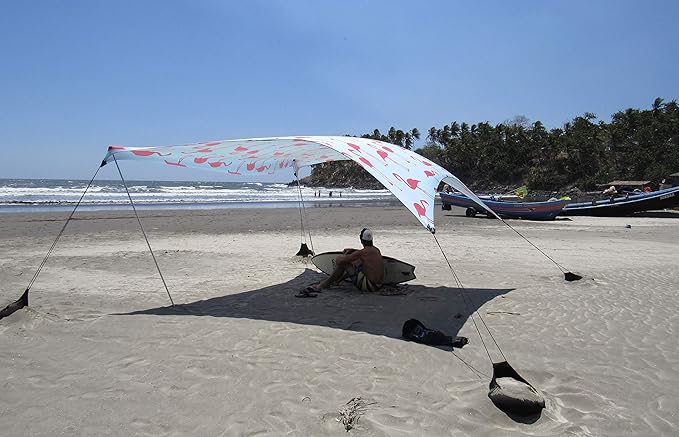 Neso Grande Portable Beach Tent Sun Shelter - Lightweight Beach Shade Canopy - Easy Setup for Family Outings - Patented Reinforced Corners - UPF 50+ Sun Protection