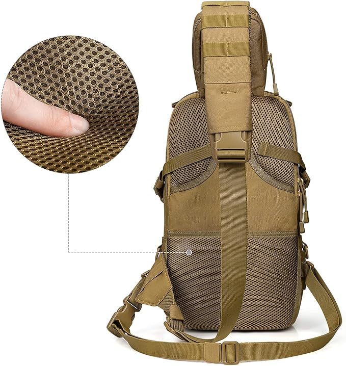 G4Free EDC Bag Tactical Sling Bag Backpack Molle Chest Shoulder Assault Pack Rectangular Outdoor Daypack
