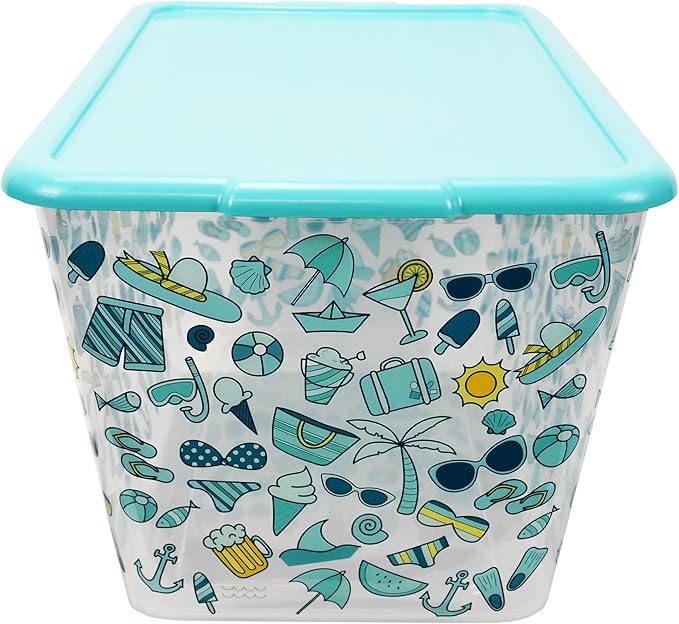 58 QT Stackable Plastic Storage Bins with Lids 4-Pack Large Clear Storage Bins for Organizing Garage Closet Durable Nestable Containers Made in USA