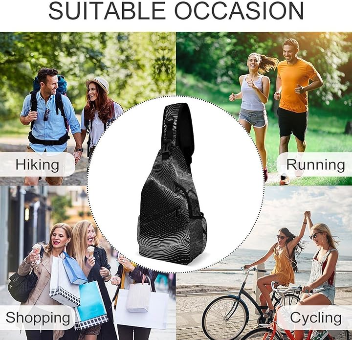 Chest Bag Chest Bag for Men Tactical Running Chests Pack Outdoor Sports Chests Bag White Line Pattern Sling Backpack Women Suitable for Hiking Running Cycling And Shopping