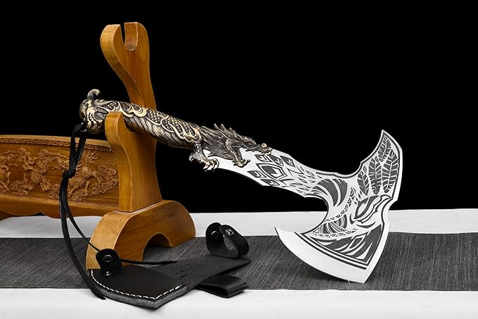 Tomahawk Throwing Axe for Outdoor Camping Sturdy and Practical with SheathSharp