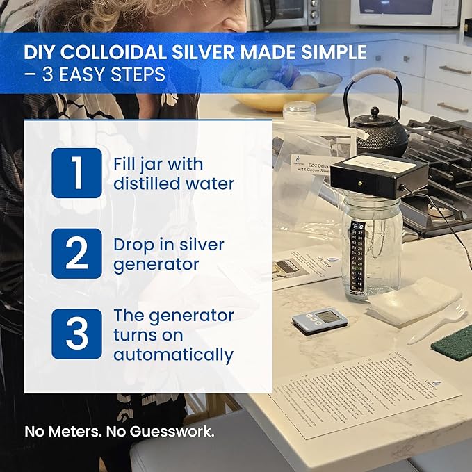Compact Combo-2 Deluxe Colloidal Silver Generator Package Make 32 oz in 32 minutes - 14 Gauge