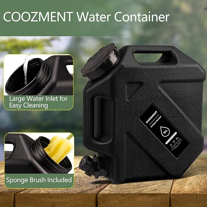 3.2 Gallon/5 Gallon Water Containers with Spigot BPA Free Water Jug Military Green Water Tank Multifunction Water Storage Containers for Camping Outdoor HikingEmergency Stroage