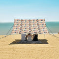ALAZA Cute Dog Print Beach Tent Sun Shelter UPF50+ Protection Beach Shade Canopy w/ 4 Sandbags for Outdoor Camping Fishing Backyard Fun Picnic 10x9 ft