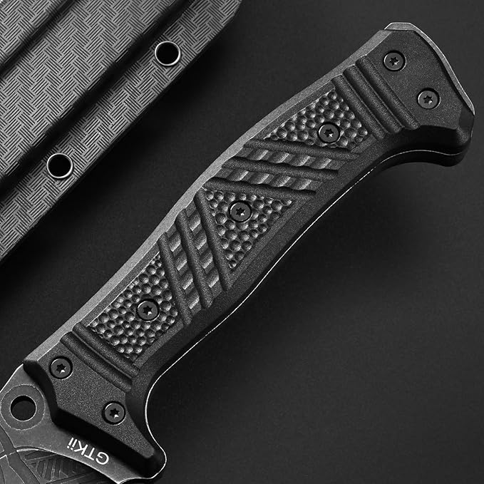 Gtkii GTK1 Fixed Blade Knife DC53 Steel Blade Nylon Fiberglass Handle Full Tang EDC Tool Knifes for Outdoor Camping Survival Adventure Bushcraft(Pattern blade)