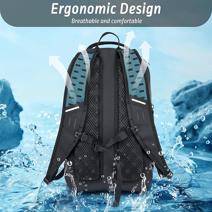 Trudave Waterproof Backpack Waterproof Submersible Backpack Floating TPU Coated Dry Bag with Airtight Zipper for Kayak Fishing Boating Hiking Blue(20L)