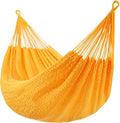Lazy Daze Hammocks Handwoven Mayan Hammock 10.5 FT Soft Rope Double Hammocks Portable Outdoor Hammock with Carry Bag 2 Straps &amp Carabiners for Patio Outside 550 lbs Weight Capacity Yellow