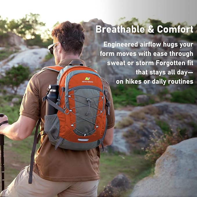 N NEVO RHINO Hiking Backpack 20L Water Resistant Outdoor Day PackLightweight Travel Small Backpack for Men Women