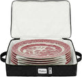 Platter Storage Containers - Hard Shell Protection for Fine China Sturdy Dish Organizer with Dividers for Seasonal Storage Moving &amp More - Protects up to 4 Platters (Black)