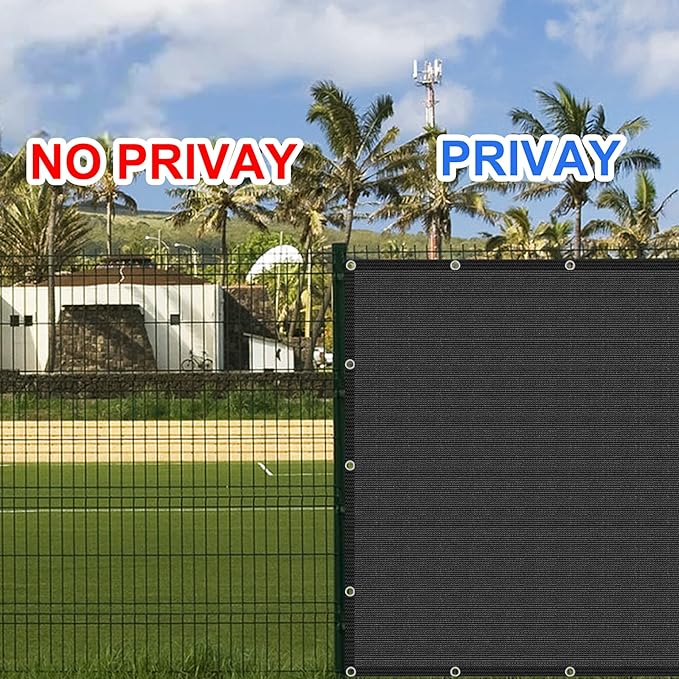 Black 4' x 28' Fence Privacy Screen Commercial Outdoor Backyard Shade Windscreen Mesh Fabric