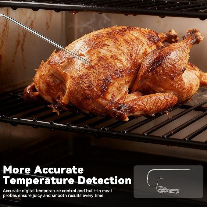 Vertical Electric Pellet Smoker with Cover &amp Meat Probe 4-Rack Digital BBQ Electric Smokers 616 Sq.in LED Temperature Control Ribs Brisket Chicken