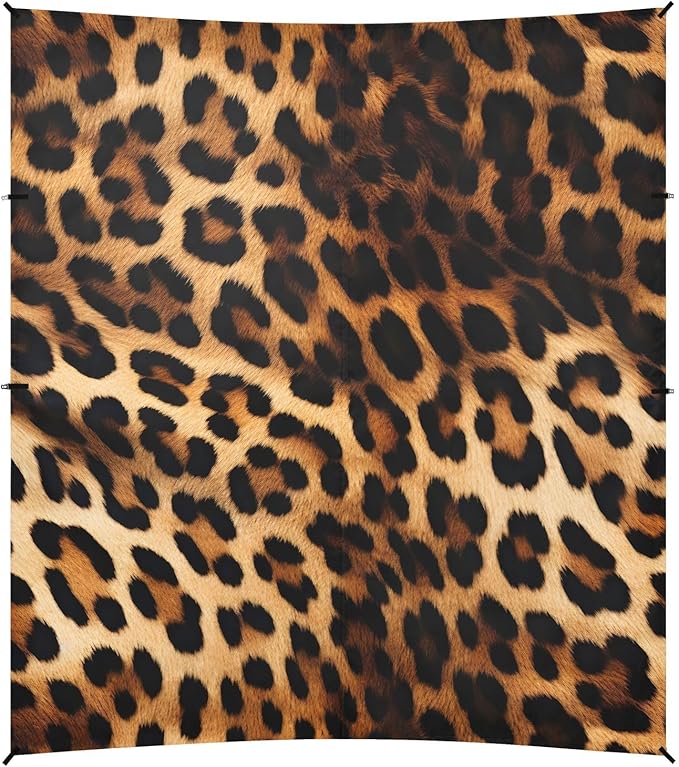 ALAZA Leopard Print Cheetah Beach Tent Sun Shelter UPF50+ Protection Beach Shade Canopy w/ 4 Sandbags for Outdoor Camping Fishing Backyard Fun Picnic 10x9 ft