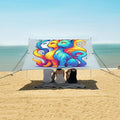 ALAZA Cat Witchy Beach Tent Sun Shelter UPF50+ Protection Beach Shade Canopy w/ 4 Sandbags for Outdoor Camping Fishing Backyard Fun Picnic 10x9 ft