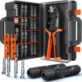 SOMELINE Solar Connector Crimping Tool Kit 14-10 AWG Crimper for Solar Panel Cable Wire with 12 Pairs Solar Connectors and Spanners Solar Installation Assembly Tools - Solar Panel Connectors