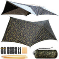 Ultralight Tarp 14ft Hammock Rain Fly Lightweight Waterproof Camping Tent Tarp with Doors Bushcraft Tarp Shelter for Backpacking Hiking Camping