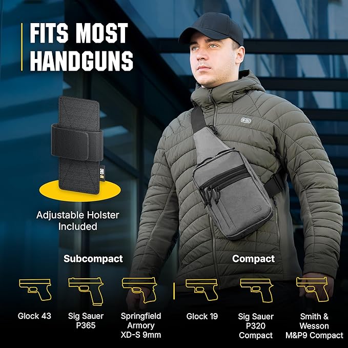 M-Tac CCW Sling Bag for Men &amp Women - EDC Shoulder Bag Tactical - Crossbody Concealed Carry Bag - Mens Chest Pack