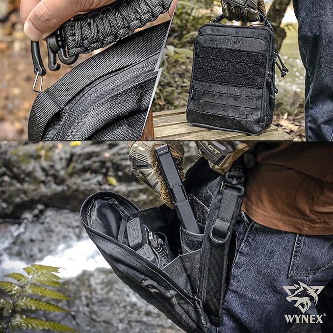 WYNEX Tactical Molle Admin Pouch Utility EDC Pouch Organizer Large Capacity Tactical Increment Molle Pouch Molle Bag for Backpack