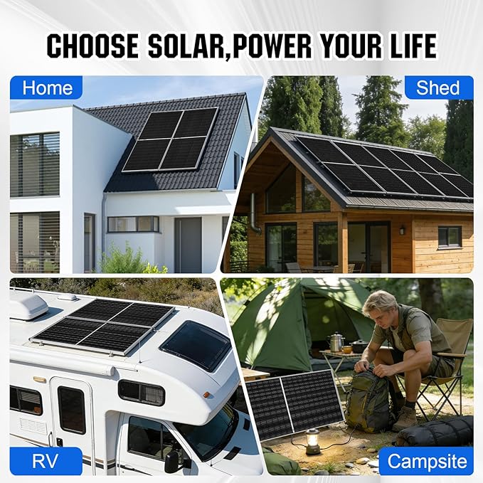 ECO-WORTHY 200 Watts 12 Volt/24 Volt Solar Panel Kit with 20A Bluetooth APP Monitoring MPPT Controller and High Efficiency Monocrystalline Solar Panel for HomeRVCamperand Other Off Grid Application