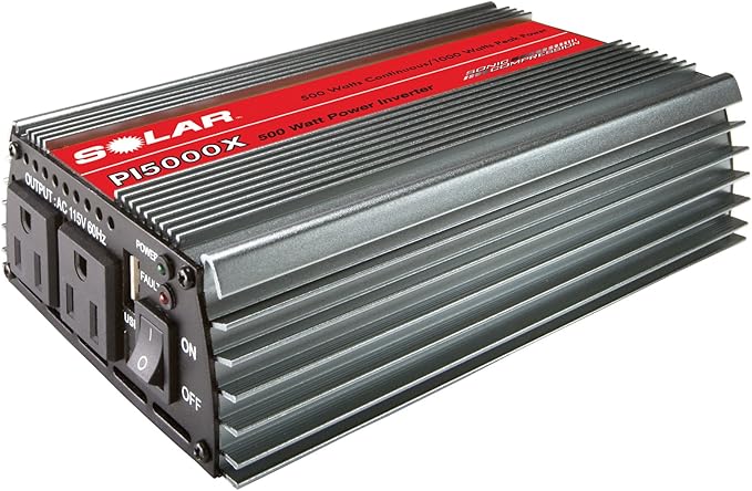 Clore Automotive SOLAR PI5000X 500W Power Inverter with Dual Outlet plus USB