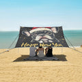 ALAZA Happy New Year French Bulldog Beach Tent Sun Shelter Portable Canopy Sunshade for Outdoor Camping Picnics Backyard Fun 10x9 ft
