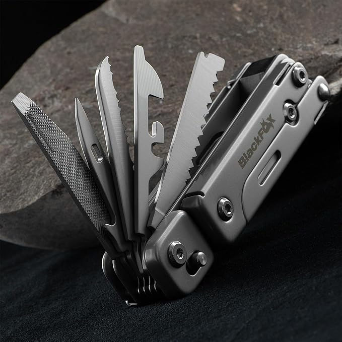BlackFox Solver BF-207 Multi Tool 13-in-1 Stainless Steel EDC Heavy Duty Pocket Multi-Tool for Everyday Carry Camping Hiking Simple Repair