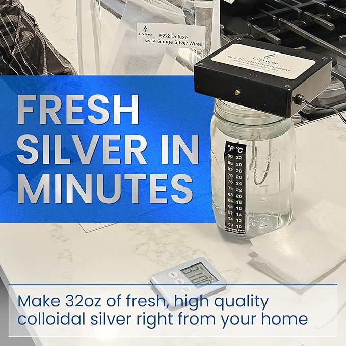 Compact Combo-2 Deluxe Colloidal Silver Generator Package Make 32 oz in 32 minutes - 14 Gauge