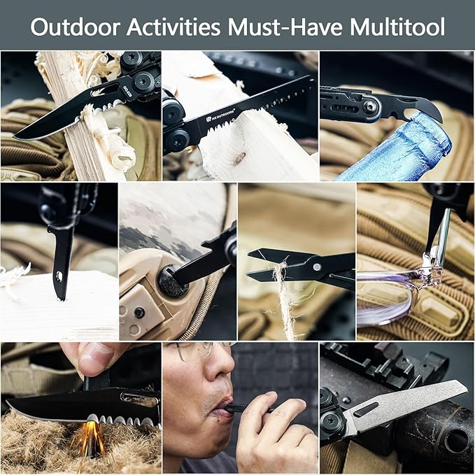 HX OUTDOORS 19 In 1 Multitools Pliers with Fire Starter Small Survival Camping Hatchet