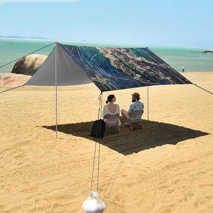 ALAZA Jellyfish Sea Marine Beach Tent Sun Shelter Portable Canopy Sunshade for Outdoor Camping Picnics Backyard Fun 10x9 ft