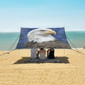 ALAZA American Bald Eagles on Blue Beach Tent Sun Shelter Portable Canopy Sunshade for Outdoor Camping Picnics Backyard Fun 10x9 ft