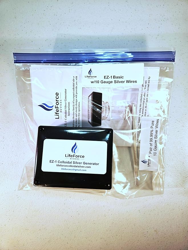 Compact EZ-2 Basic Silver Generator Package – Plug-in DIY Fresh Silver Maker Wires for Home – Make 32oz in 16 Minutes (Gauge-10)
