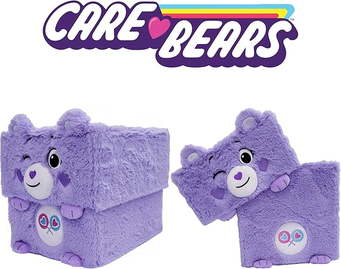 Happy Nappers Care Bears: Storables 12 Box - Share Bear - Purple Character Themed Bin Fabric Storage Container Opening Top Lid Holds Toys Books &amp More Licensed