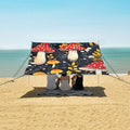 ALAZA Floral Mushroom Cute Beach Tent Sun Shelter Portable Canopy Sunshade for Outdoor Camping Picnics Backyard Fun 10x9 ft