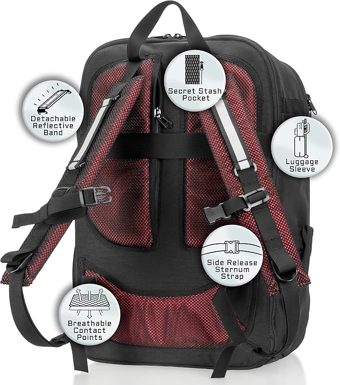 Xtreme Sight Line ~ Large Backpack ~ 16 Laptop Backpack with Removable Faraday Sleeve ~ Heavy-Duty Foam Padded &amp Multiple Large Compartments ~ 1680D Ballistic ~ Black