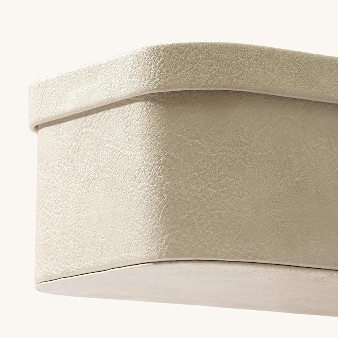 La Jolie Maison Vegan Leather Storage Boxes with Lids Set of 3 Decorative Storage Containers Organize Stackable Storage Box Beige