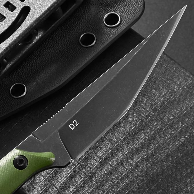 Ccanku C1140 Fixed Blade KnifeD2 Blade G10 Handle Claw Knife for Outdoor EDC Tool Survival Hiking Camping (Army Green)