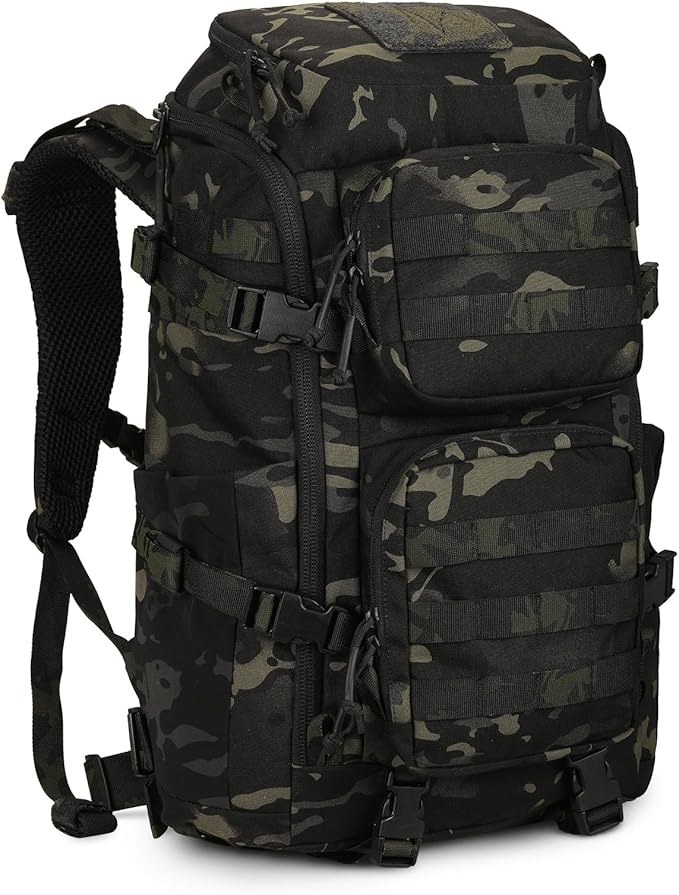 45L Tactical Backpack Military Molle Backpack with 17 Laptop Compartment Survival Large Hiking Travel Rucksack for Outdoors