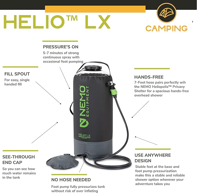 NEMO Equipment Helio Portable Pressure Camp Shower