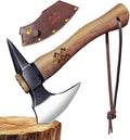 Grumpy Bear 11 Survival Axe Camping Hatchet – Forged High Carbon Steel Blade with Walnut Wood Handle – Shock-Absorbing Anti-Slip Grip – Ideal for Bushcraft Wood Splitting &amp Outdoor Adventures