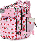 Lovelinks21 25L Tactical Military Backpack Small Travel Rucksack for Men and Women Assault Pack Bug Out Bag Molle Daypack Gym Backpack with Bottle Holder (Strawberry)