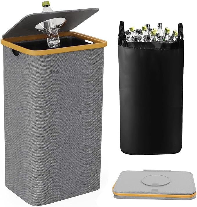 hejhncii Pack of 1 Large Capacity University Cloth Storage Container 100L Collapsing for Easy Bending Home Garage Otherwise Office Storage Handsfree Lid