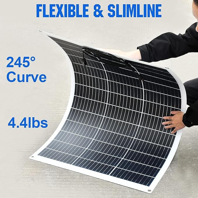 ECO-WORTHY 130Watt 12Volt Flexible Solar Panel Kit for Off Grid Home RV Boat and Uneven Surfaces:1pcs 130W Mono Solar Panel + 30A 12V Charger Controller + Solar Cable + Tray Cable + Y Branch